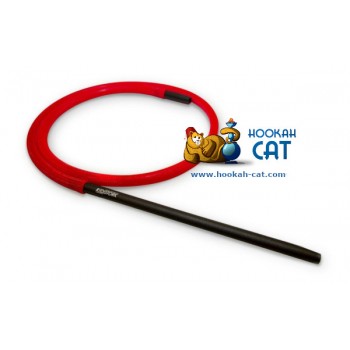 Силиконовый шланг в оплетке с мундштуком Red Stork Red (Красный)